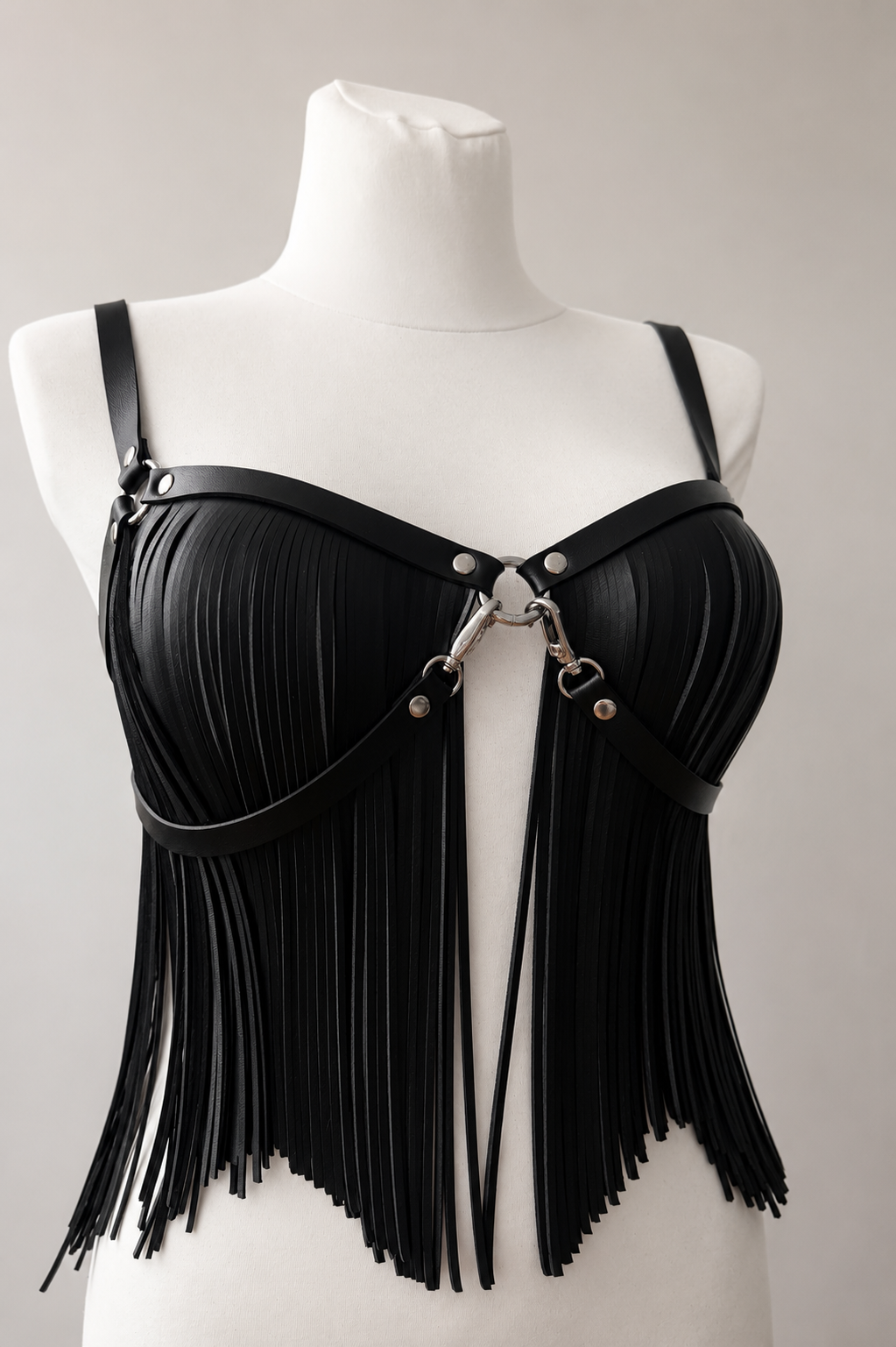 Festival Fringe Set – Vegan Leather Fringe Top & Maxi Fringe Belt | Burning Man Outfit