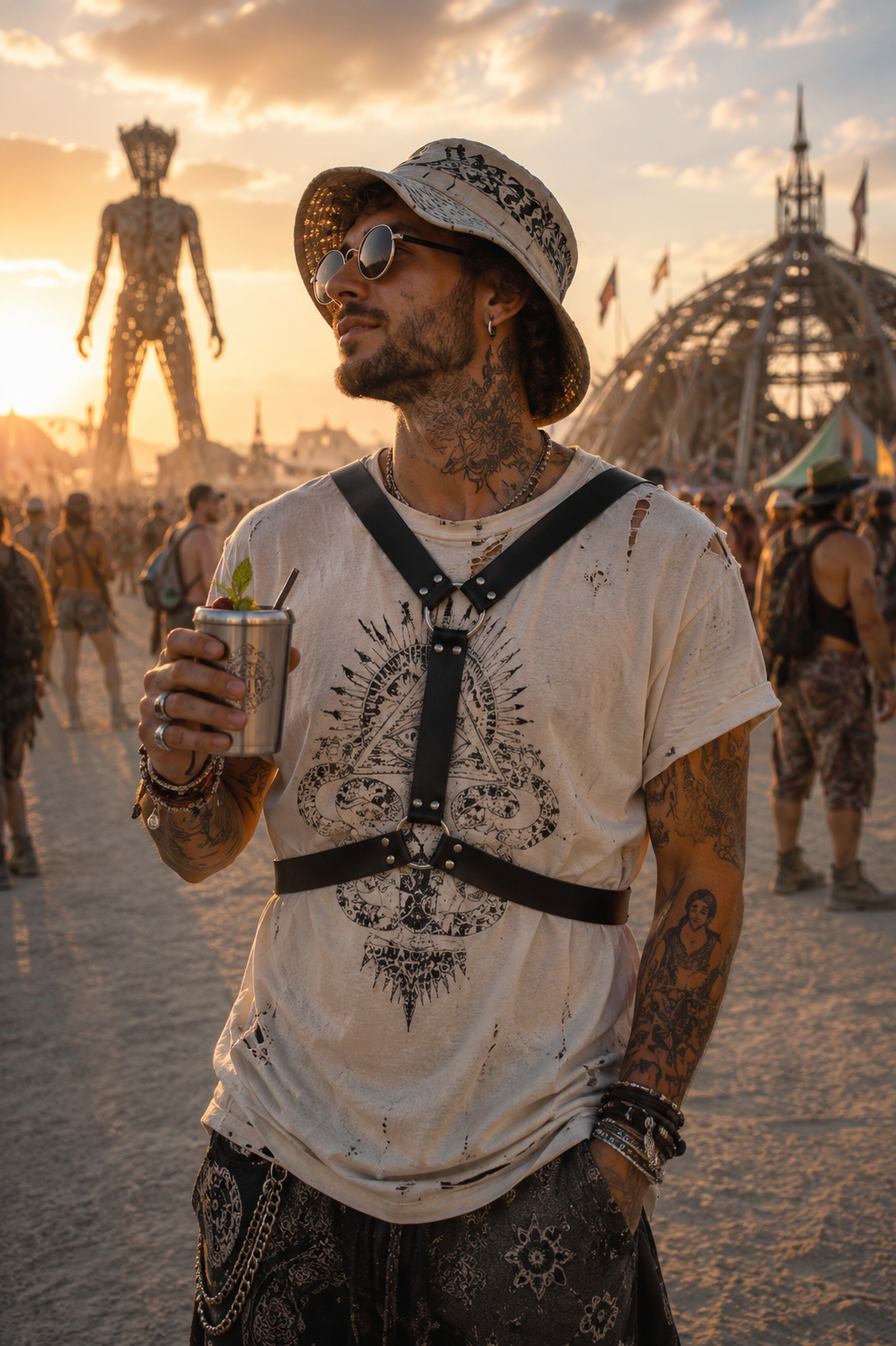 Men’s Harness in Genuine Leather — Modern Bold Statement