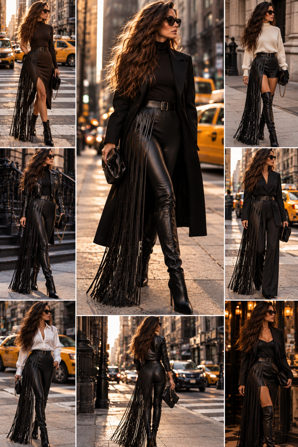 Asymmetric Fringe Belt – Long 100cm Leather Fringe Waist Belt