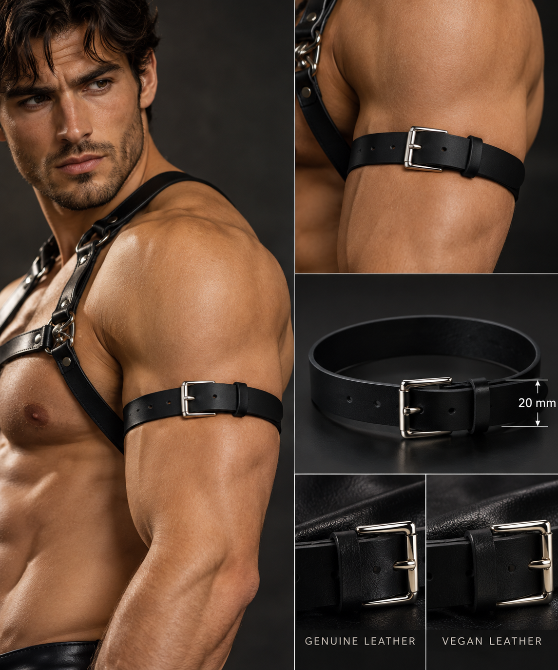 Leather Bicep Strap – 20 mm Width
