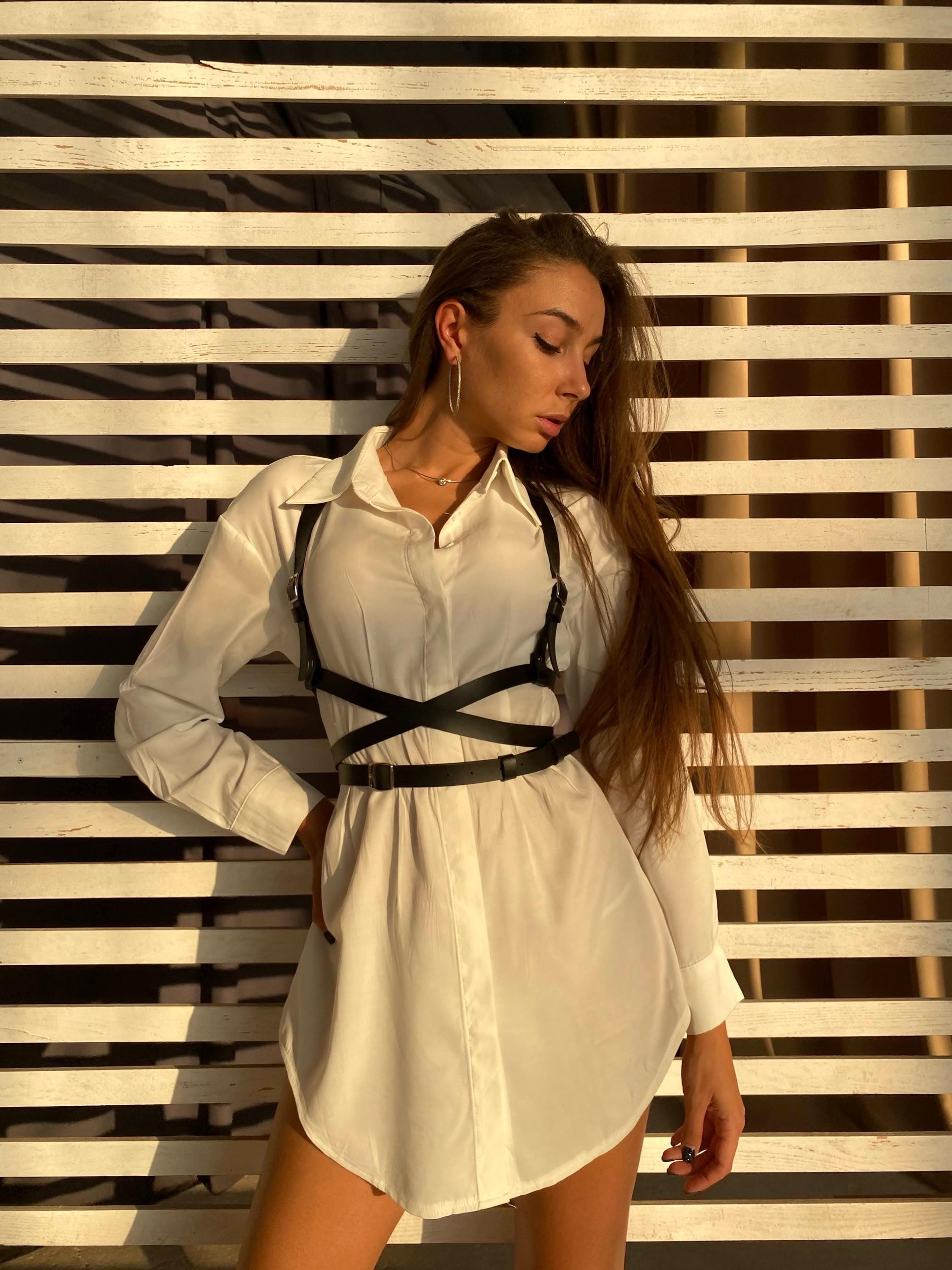 Leather Waist Harness Belt: Elegant Edgy Accessory