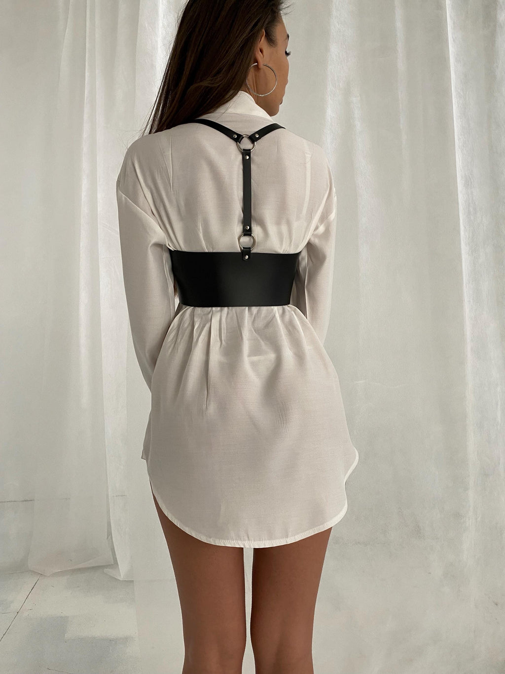Vegan Leather Underbust Corset Belt with Straps – Waist Cincher & Bust Lifter