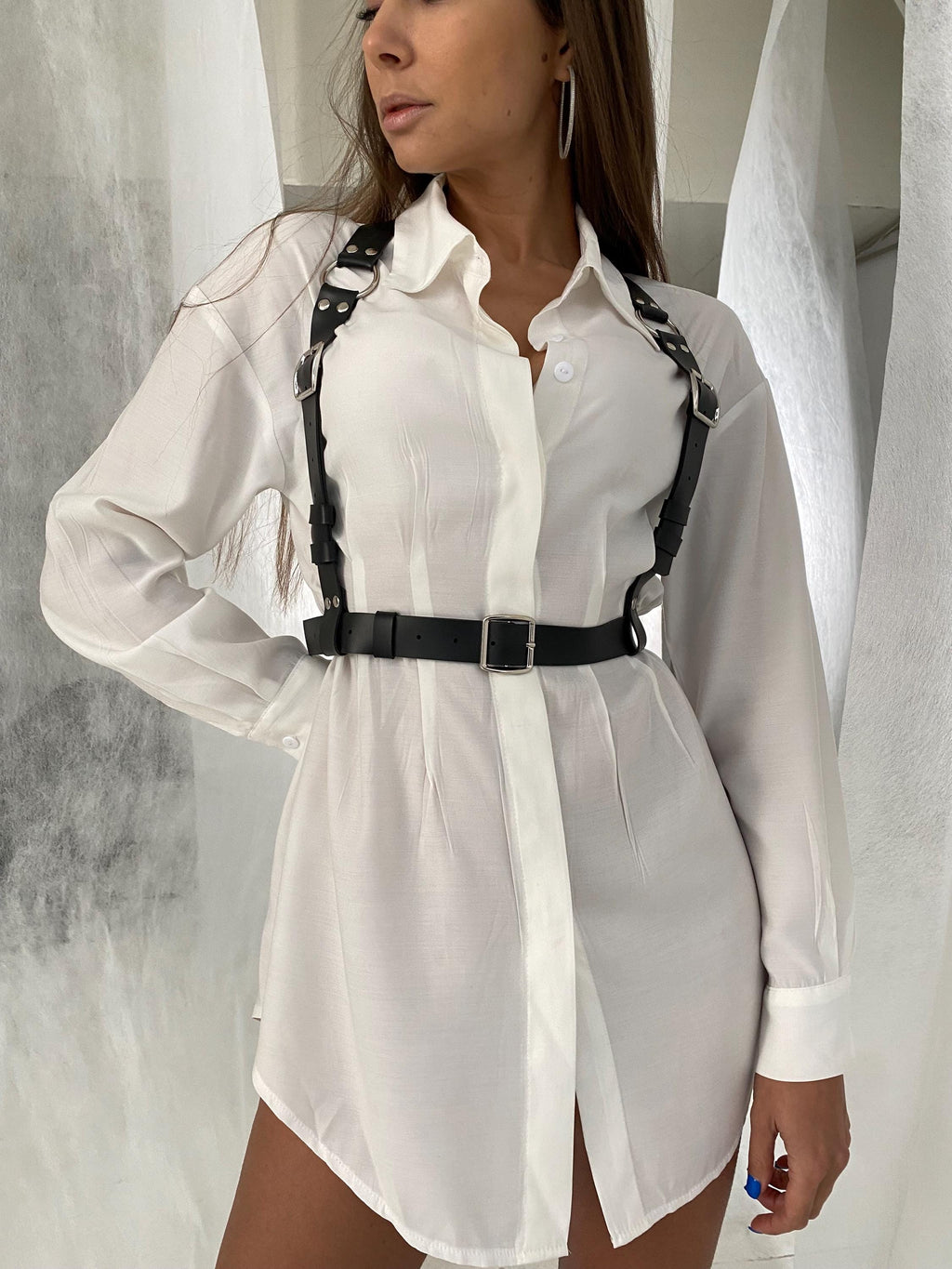 Leather Harness — 3 cm Wide Adjustable Statement