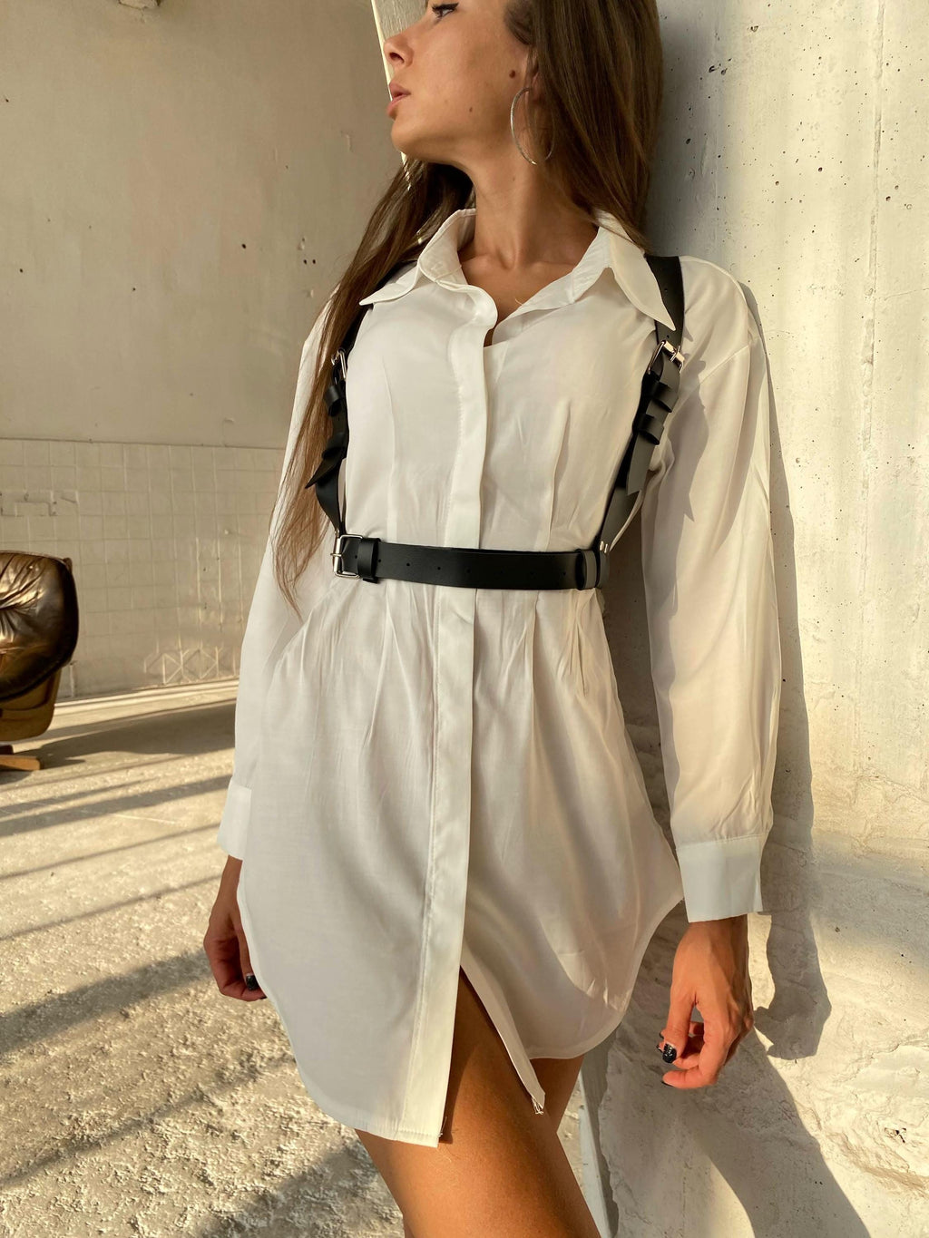 V-Back Leather Harness – Elegant & Edgy Body Accessory