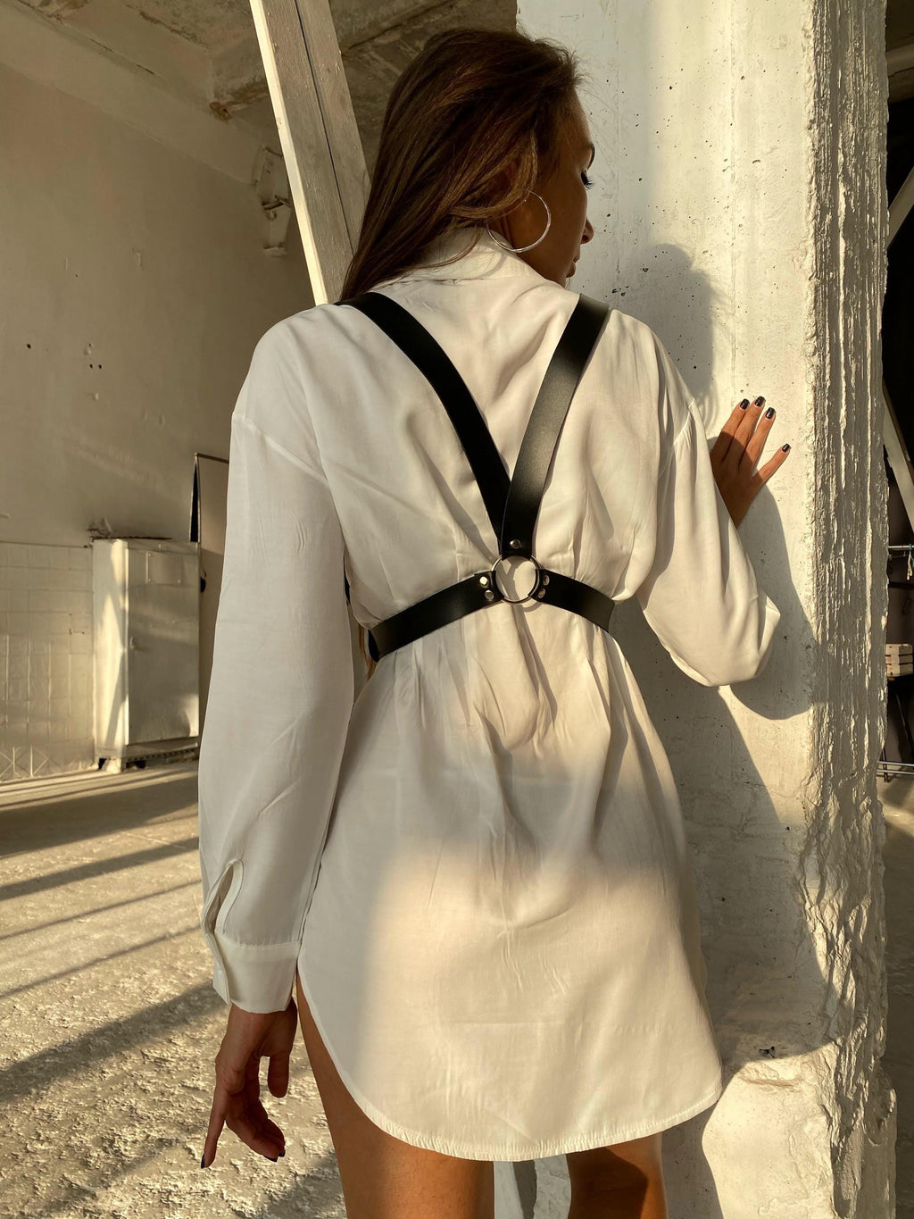 V-Back Leather Harness – Elegant & Edgy Body Accessory