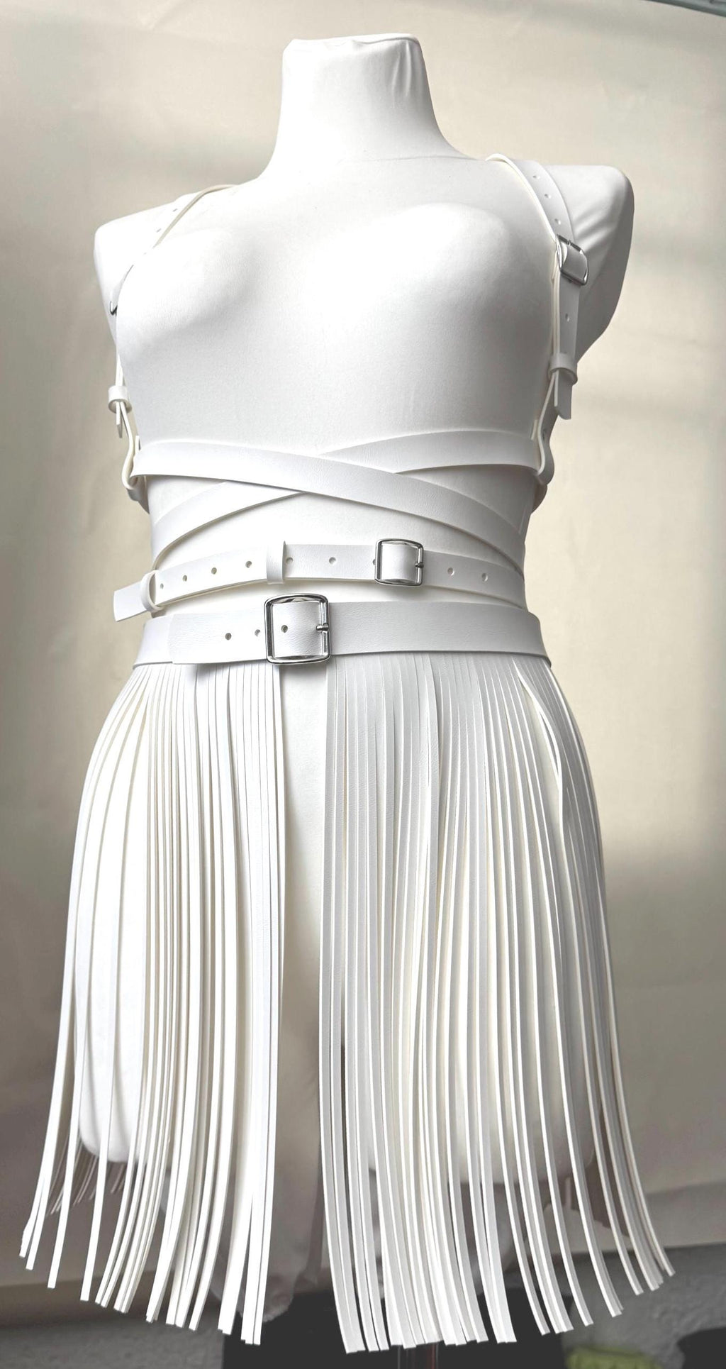 Vegan Leather Chest Harness Belt: Adjustable Wrap, Avant-Garde Fashion