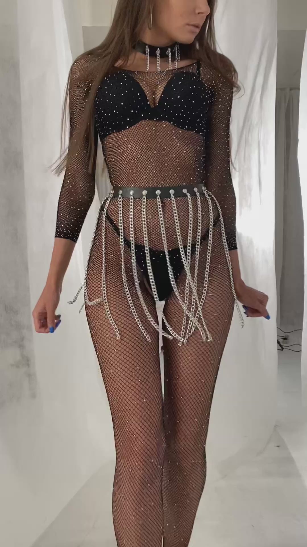 Straight Chain Fringe Vegan Belt – Statement Festival Accessory